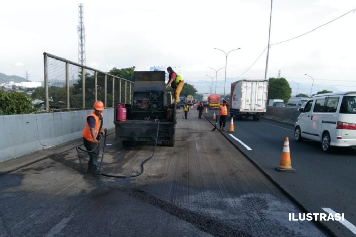 Ilustrasi. Pemeliharaan ruas jalan tol. (ISTIMEWA) - Image