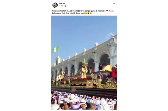 Cuplikan hoaks perayaan Paskah yang disebut muncul di Arab Saudi - Image