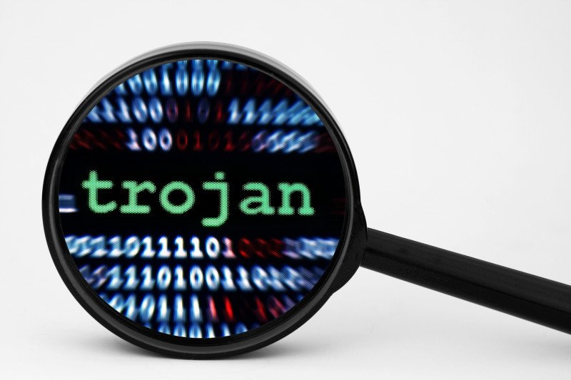 Ilustrasi virus trojan di komputer. (Shutterstock) - Image