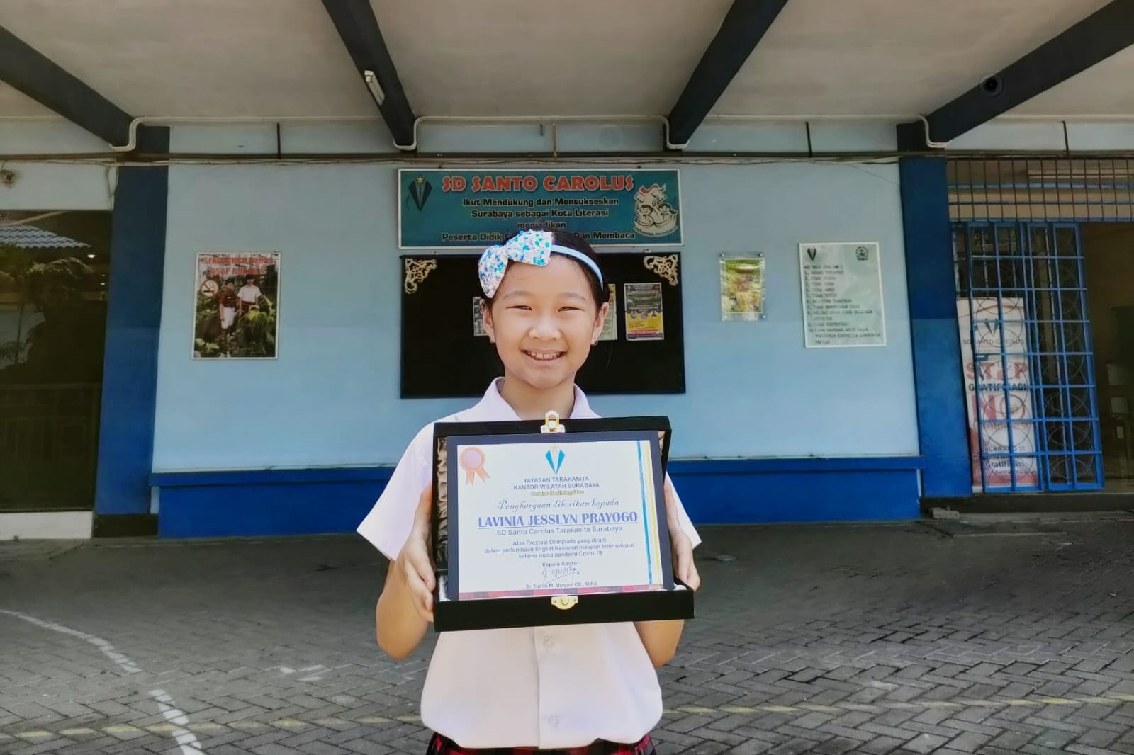 Siswa SD Santo Carolus Tarakanita Surabaya, Lavinia Jesslyn Prayogo. - Image