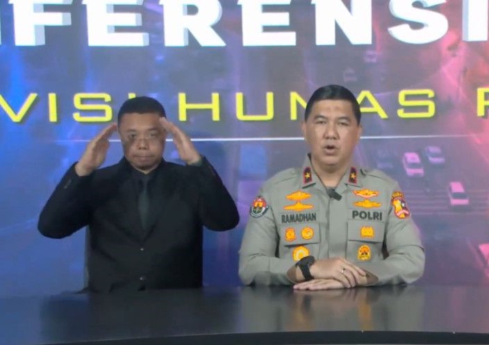 Tangkapan layar Karopenmas Divisi Humas Polri Brigjen Pol Ahmad Ramadhan. - Image