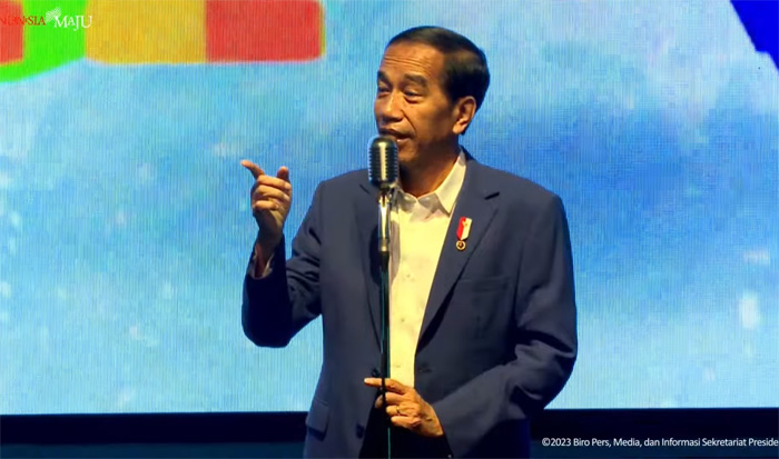 Presiden Joko Widodo dalam peluncuran Indonesia Emas 2045, Kamis (15/6). (Tangkapan layar YT Setpres) - Image
