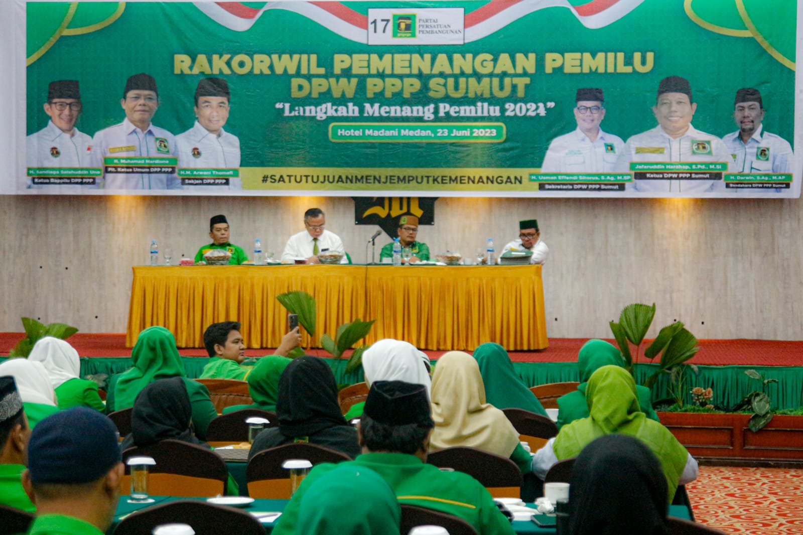 Sekretaris Jenderal DPP Partai Persatuan Pembangunan (PPP), Arwani Thomafi menghadiri kegiatan Rapat Koordinasi Wilayah (Rakorwil) Pemenangan Pemilu DPW PPP Sumatera Utara. - Image