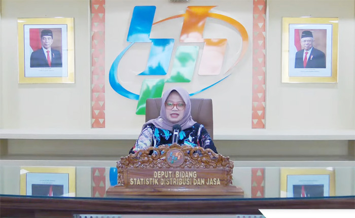 Deputi Bidang Statistik Distribusi dan Jasa BPS Pudji Ismartini. Tangkapan layar YouTube BPS) - Image