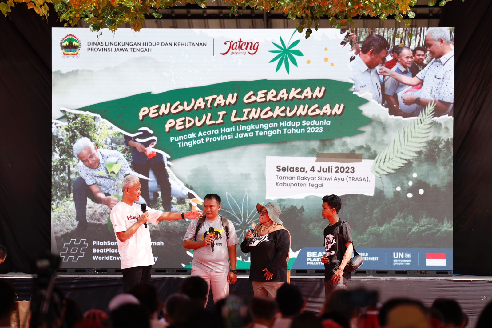 Peringatan Puncak Perayaan Hari Lingkungan Hidup Sedunia Tingkat Provinsi Jawa Tengah Tahun 2023 diadakan di Taman Rakyat Slawi Ayu, Kabupaten Tegal. - Image