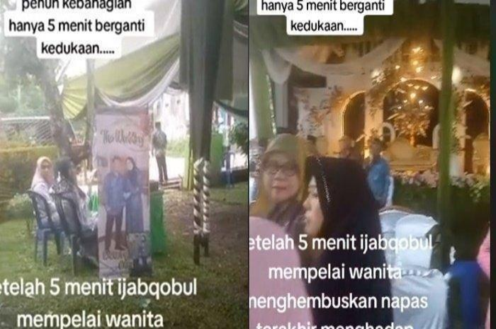 Mempelai wanita di Palembang meninggal dunia usai ijab kabul (Foto : Screenshot dari video TikTok) - Image