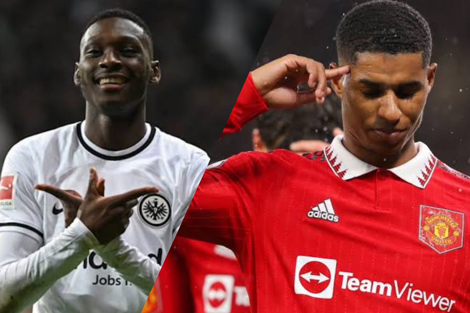 Marcus Rashford (kanan) dan Kolo Muani (kiri) menjadi incaran PSG untuk menggantikan Kylian Mbappe. - Image