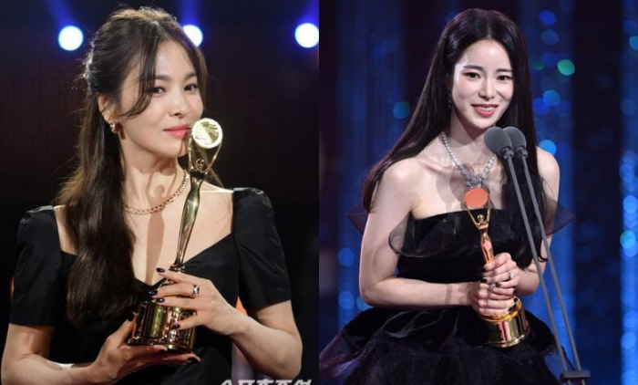 Song Hye Kyo dan Lim Ji Yeon mendapatkan penghargaan The 2nd Blue Dragon Series Awards 2023 (Foto : kbizoom.com) - Image