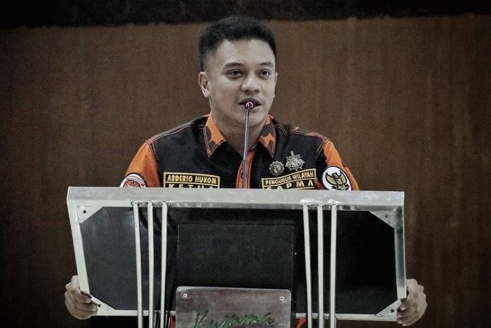 Ketua Satuan Pelajar, Siswa, dan Mahasiswa Pemuda Pancasila Provinsi Jawa Timur Arderio. - Image