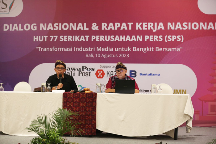 Dialog nasional dan Rapat Kerja Nasional (Rakernas) SPS 2023 yang berlangsung di Denpasar, Bali, Kamis siang (10/08/2023). - Image