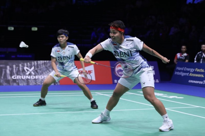 Apriyani Rahayu/Siti Fadia memiliki peluang menjadi juara dunia di nomor ganda putri Hylo Open 2023. (Antara) - Image