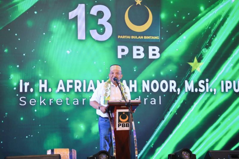Sekretaris Jenderal (Sekjen) Partai Bulan Bintang (PBB) Afriansyah Noor menyatakan Ketua Umum Yusril Ihza Mahendra, turut diupayakan menjadi calon wakil presiden (cawapres) mendampingi Prabowo. - Image