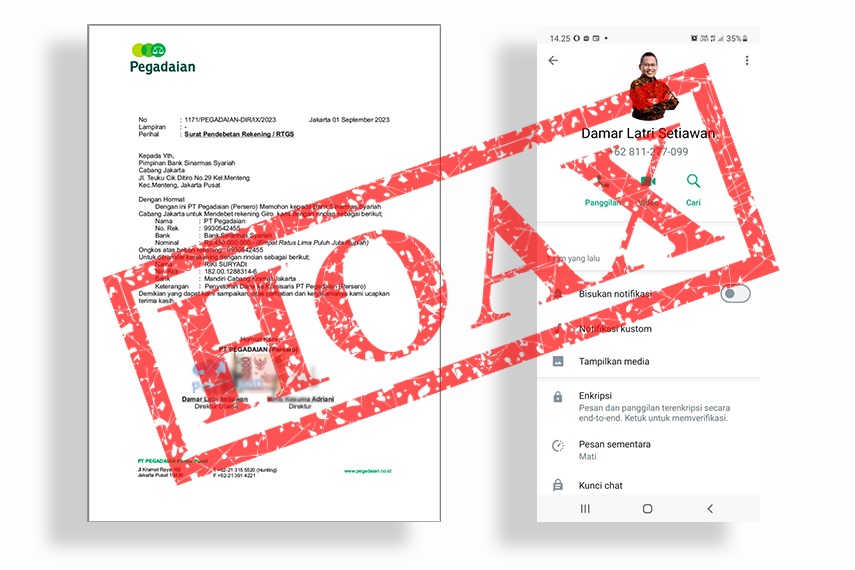 WASPADA: Beredar penipuan bermodus catut nama direksi PT Pegadaian. - Image