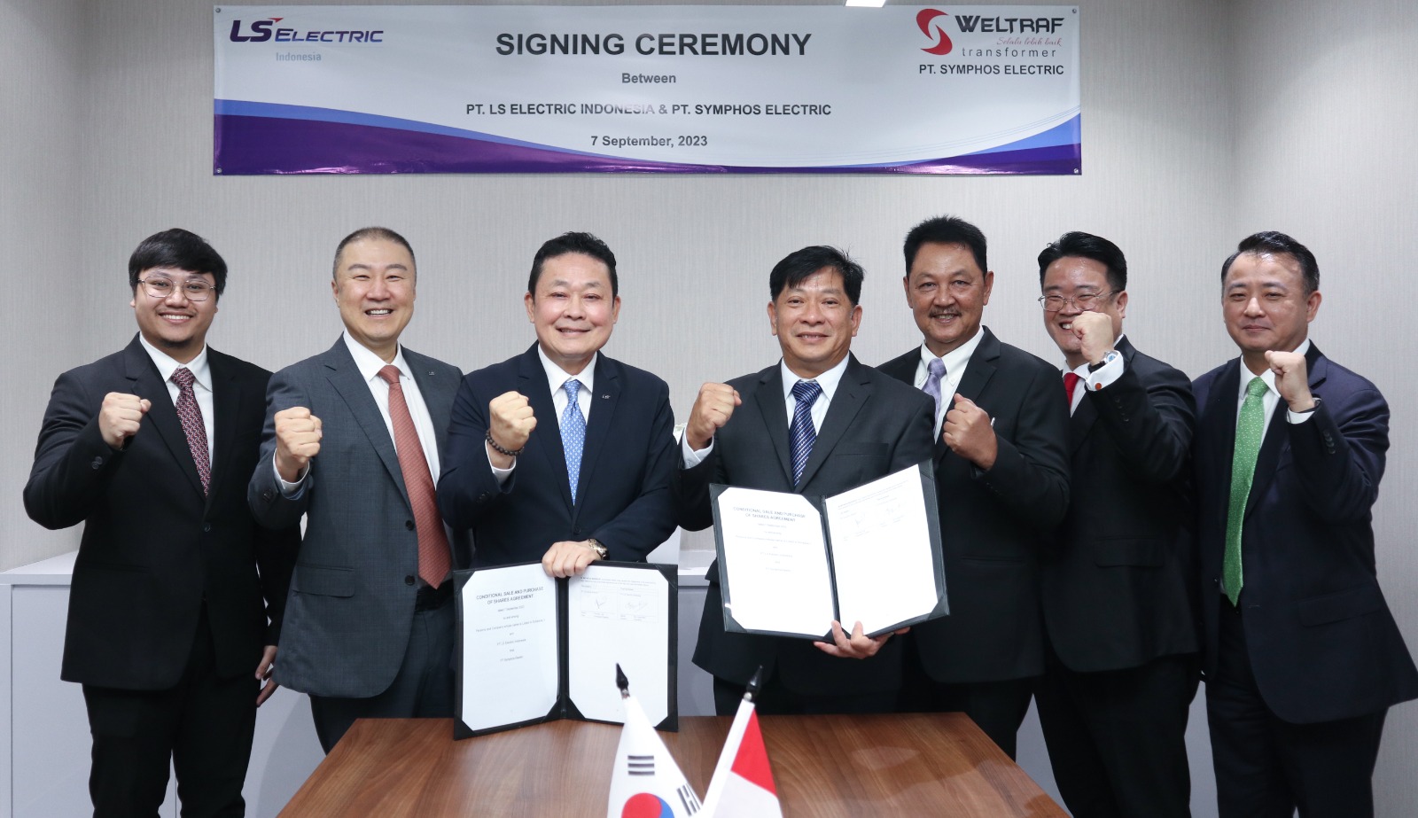 PT Symphos Electric (Indonesia) dan LS Electric Co., Ltd (Korea) menjalin kerja sama di bidang kelistrikan dalam KTT ASEAN 2023. (Istimewa) - Image