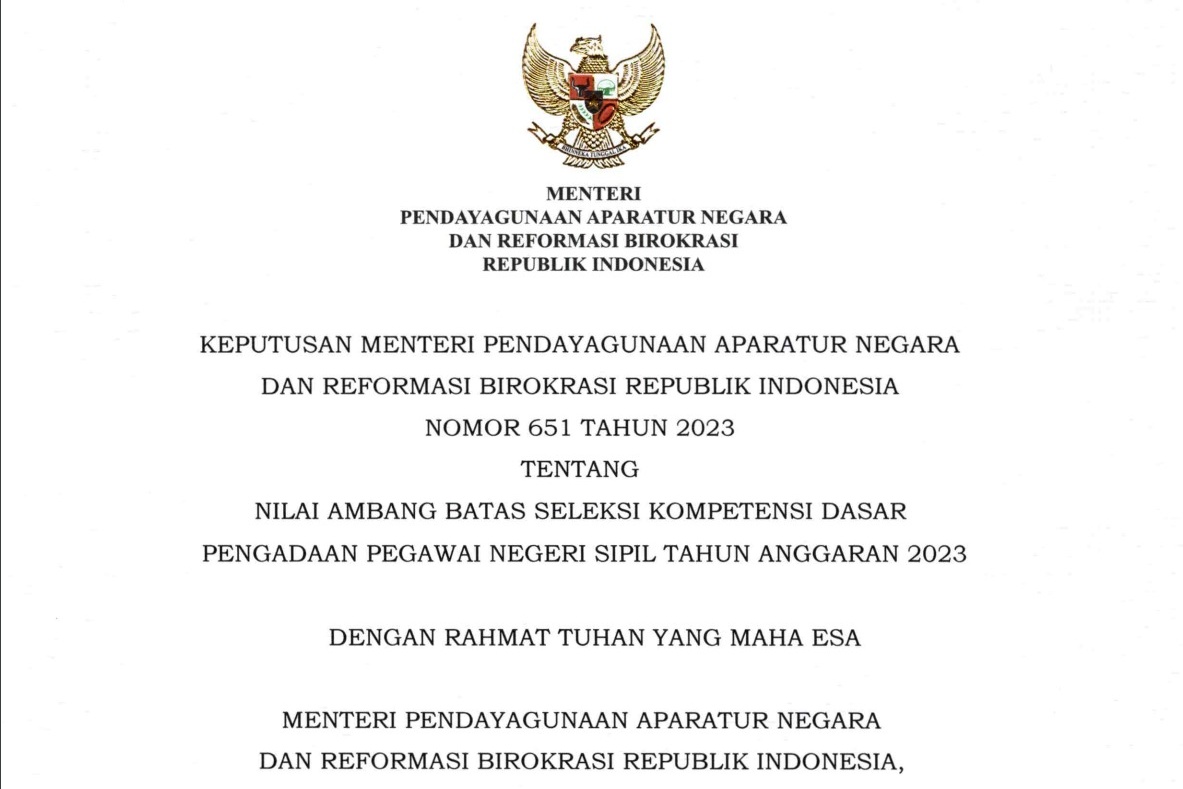 Tangkapan layar Keputusan Menpan RB./ - Image