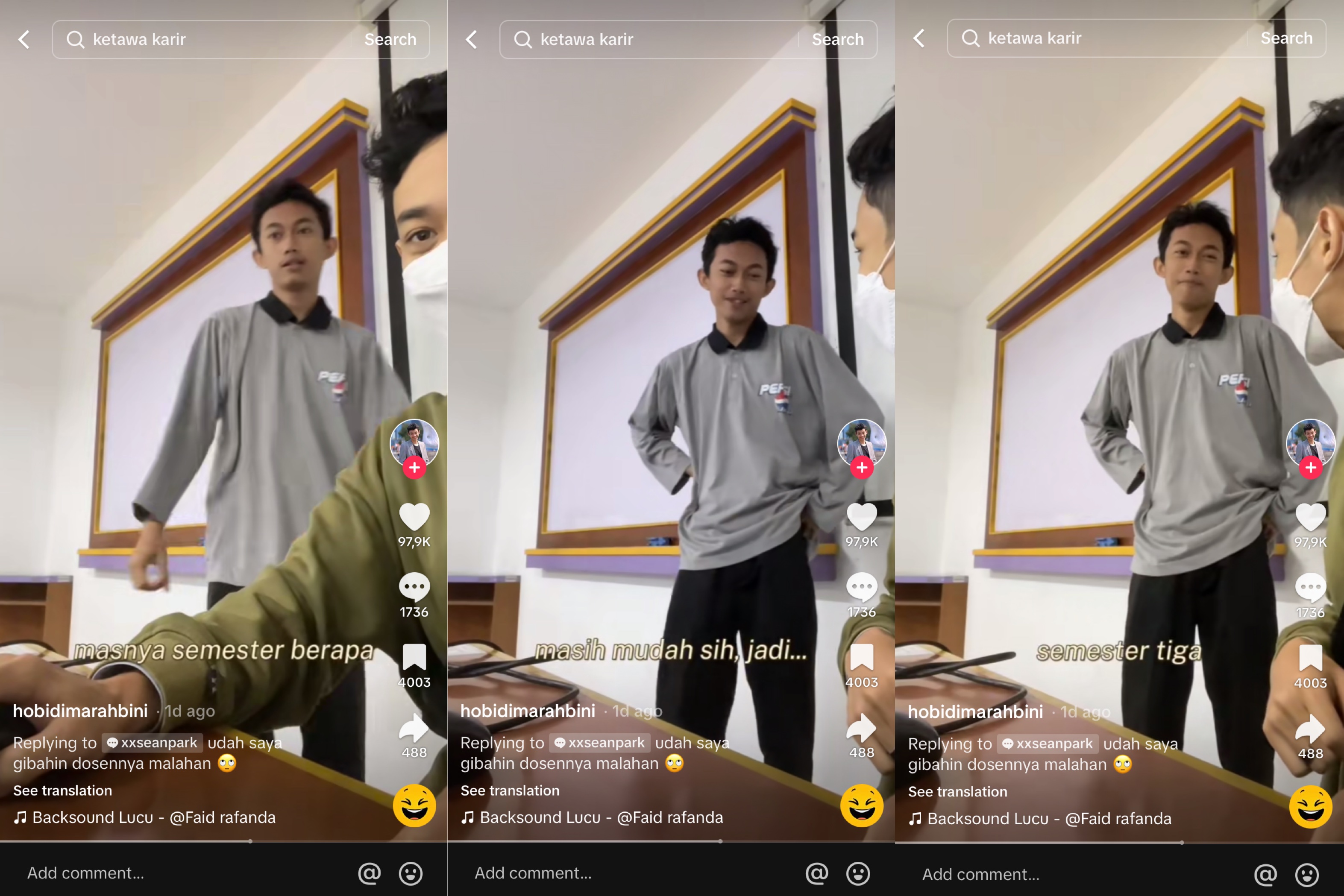 Percakapan Akbar Maulana dengan mahasiswa yang mengira dirinya masih semester tiga. (TikTok/@akbar_mauln) - Image