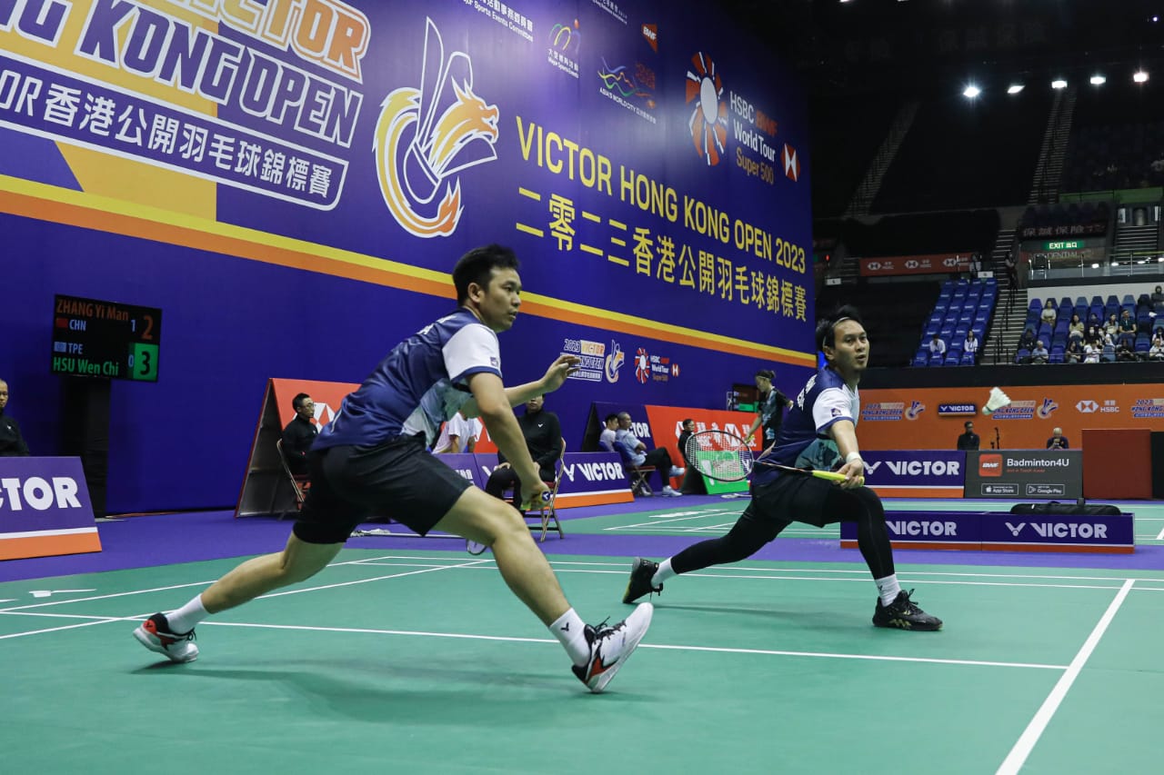 Hendra Setiawan/Mohammad Ahsan menembus delapan besar Hongkong Open 2023. - Image