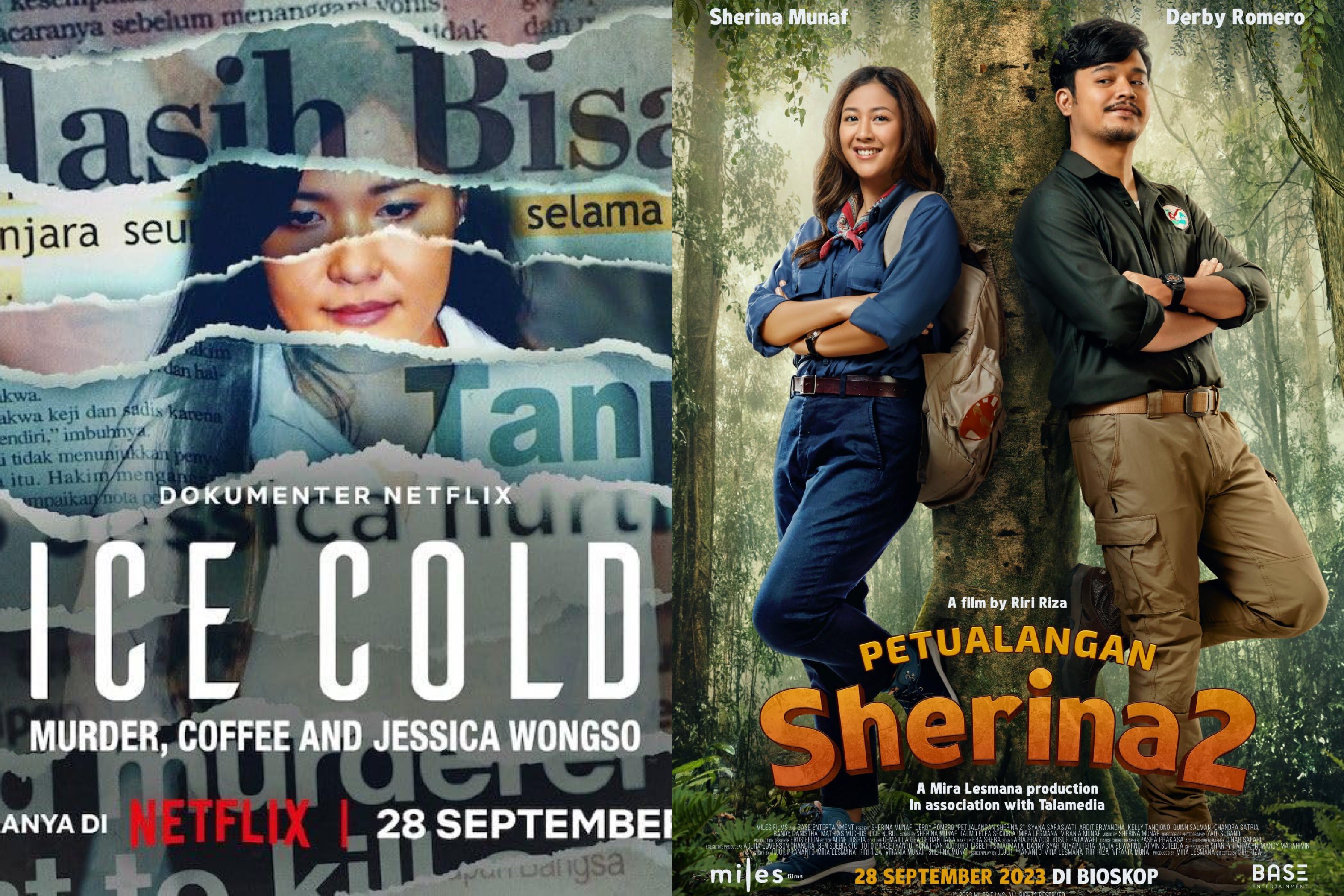 Kolase Poster film Ice Cold: Murder, Coffee and Jessica Wongso dan Petualangan Sherina 2./IMDB - Image