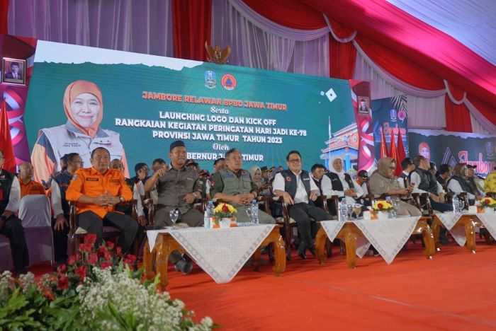 Gubernur Jatim Khofifah Indar Parawansa apresiasi Jambore Relawan Se-Jatim di kabupaten Magetan. - Image