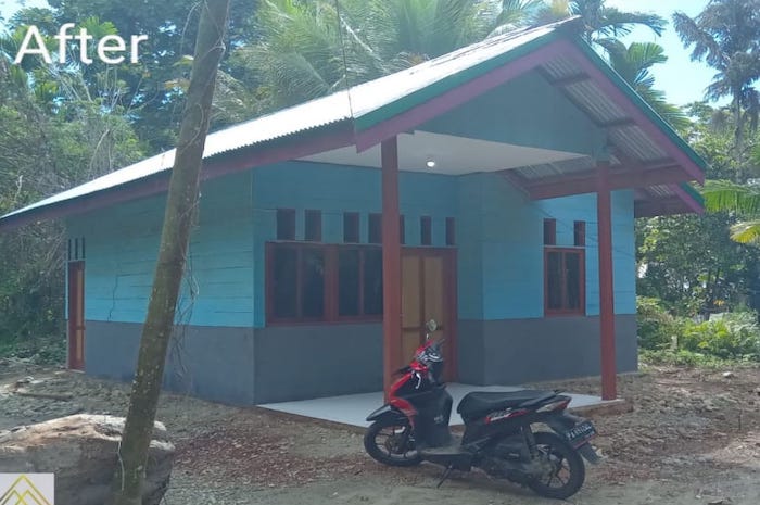 Potret salah satu rumah warga di Desa Nifasi, Distrik Makimi, Kabupaten Nabire, Papua Tengah yang direnovasi PT Kristalin Ekalestari. (Istimewa) - Image