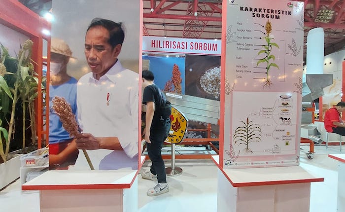 PDI Perjuangan membuat Pameran Pangan Plus 2023 yang menjadi bagian acara Rakernas IV yang dilaksanakan di Jakarta International Expo, Kemayoran, Jakarta Pusat, pada Jumat (29/9). - Image