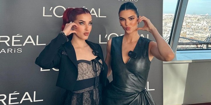 Potret cantik Tasya Farasya dan Kendall Jenner di event Paris Fashion Week 2023. (Instagram/@tasyafarasya) - Image