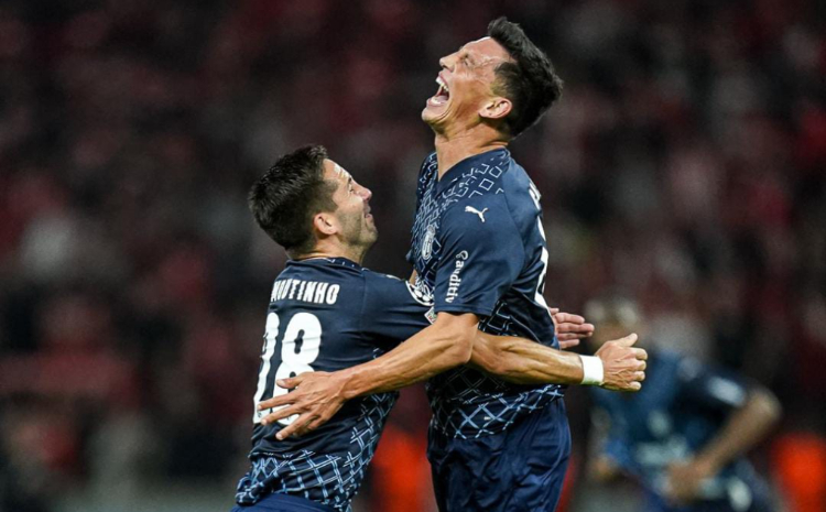 Akun resmi instagram SC Braga (@sportingclubdebraga), Andre Castro meluapkan ekspresinya setelah mencetak gol di menit injury time saat menghadapi Union Berlin - Image