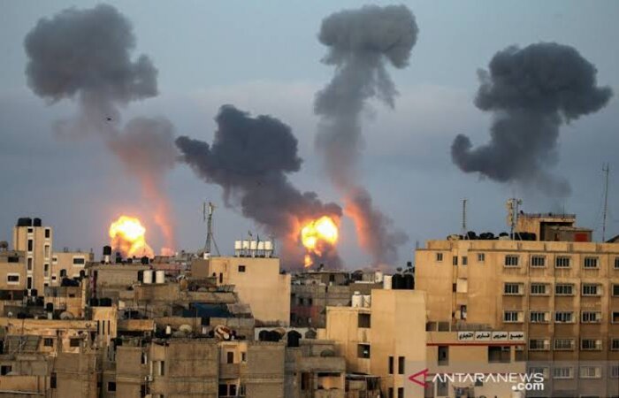 Kemlu RI turut prihatin atas eskalasi konflik Israel-Palestina dan sampaikan tidak korban WNI dalam konflik tersebut../ ANTARA - Image