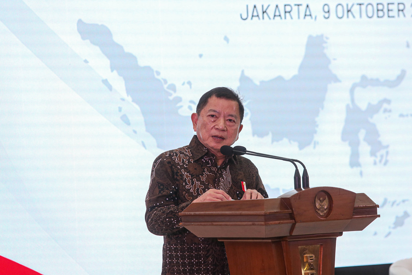 Menteri PPN/ Kepala Bappenas Suharso Monoarfa dalam sosialisasi RPJMN Teknokratik 2025-2029 dan RPJPN 2025-2045 di Kantor Perencanaan Pembangunan Nasional (PPN)/Bappenas, Jakarta, Senin (9/10/2023). - Image