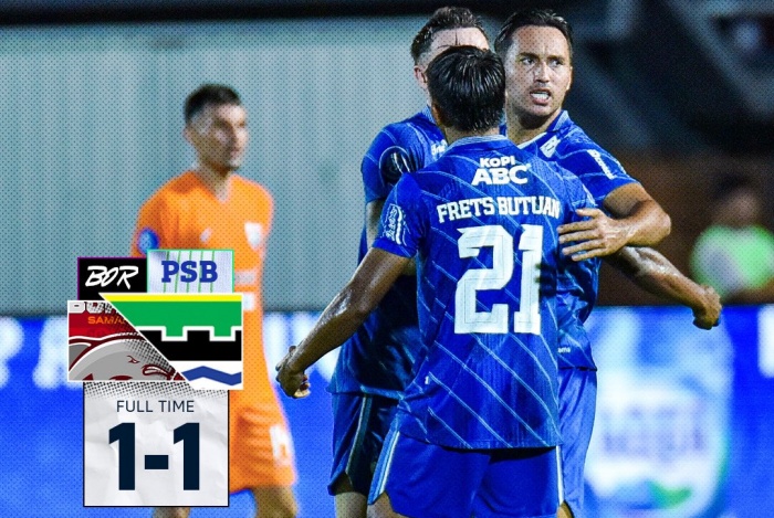 Persib Bandung harus bersusah payah mendapatkan satu poin dari markas Borneo FC setelah bermain 1-1 di Stadion Segiri, Samarinda, Sabtu (21/10). (twitter persib) - Image