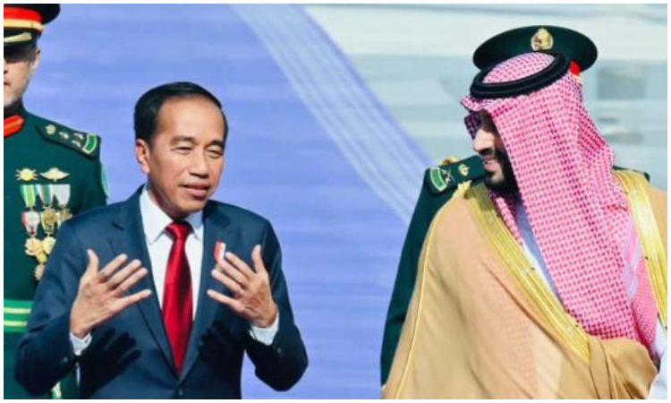 Jokowi Saat Bertemu PM Kerajaan Arab Saudi, Mohammed bin Salman Al Saud. - Image