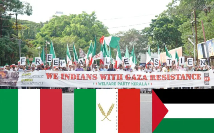 Netizen mengira rakyat India salah bawa bendera saat aksi bela Palestina / Sumber: opindia.com - Image