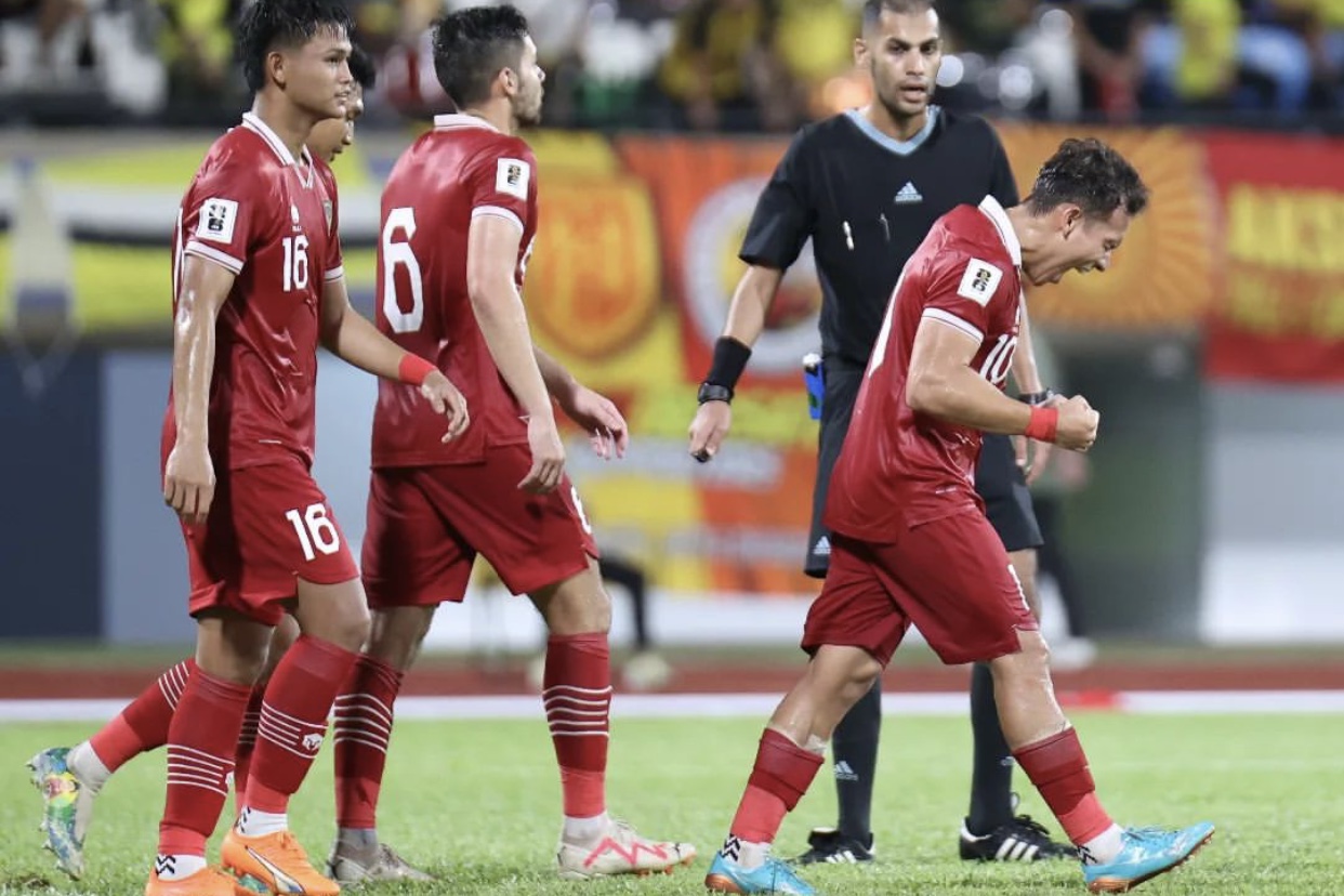 Timnas Indonesia dalam pertandingan melawan Brunei Darussalam. - Image