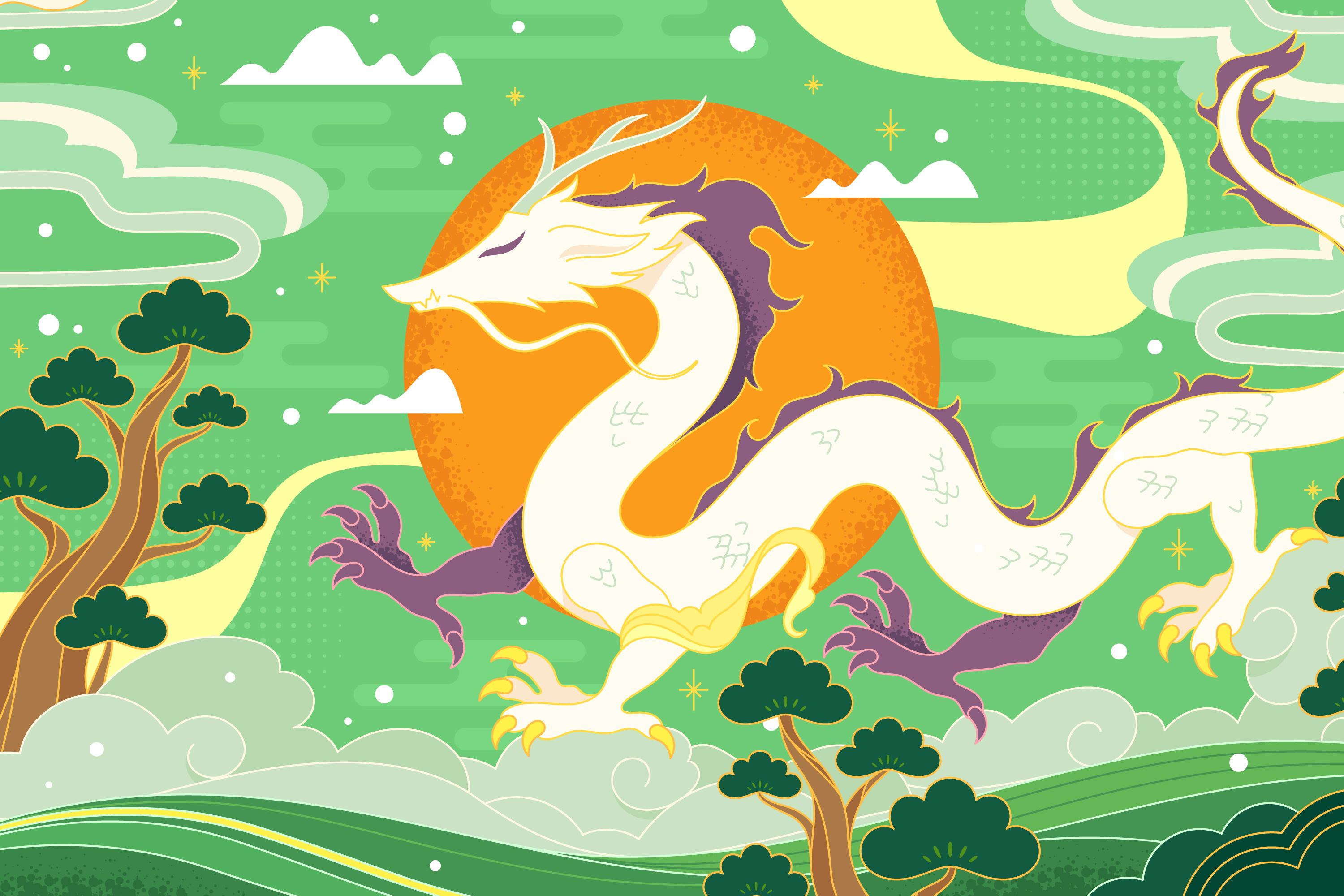 Ilustrasi shio Naga. - Image