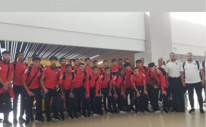 Para pemain timnas Maroko U-17 saat berada di Bandara Internasional Juanda, Surabaya. (ISTIMEWA) - Image
