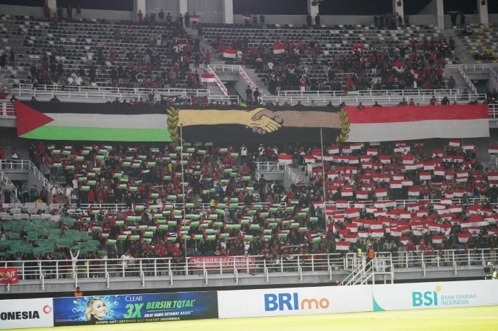 Dukungan suporter Indonesia terhadap Palestina. (PSSI) - Image