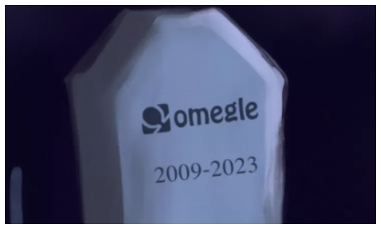 Omegle membagikan gambar batu nisan dengan tulisan "Omegle, 2009-2023", untuk menunjukkan bahwa situsnya telah resmi ditutup. (Website Omegle) - Image