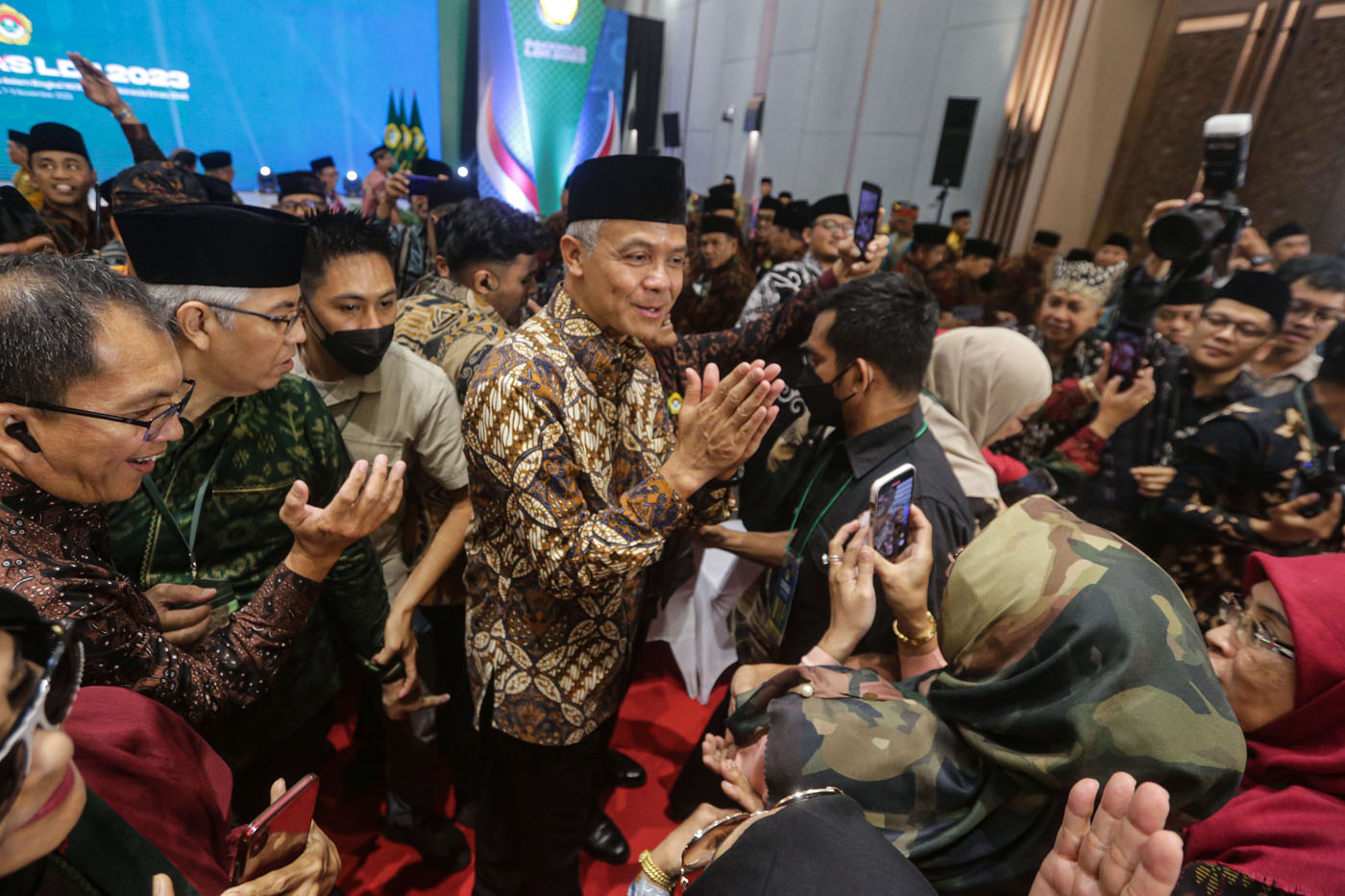 Bakal calon presiden  (Bacapres) Ganjar Pranowo saat menghadiri Rapat Kerja Nasional Lembaga Dakwah
