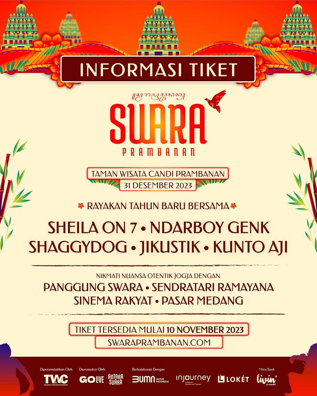 Poster Informasi Tiket Festival Swara / sumber:Instagram/@swaraprambanan. - Image