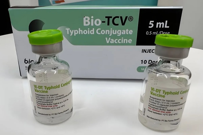 Vaksin konjugat tifoid (TVC) Bio-TCV® milik Bio Farma telah mendapatkan izin edar di Indonesia, setelah mendapat persetujuan dari Badan Pengawas Obat dan Makanan (BPOM). ANTARA/H.O Bio Farma. - Image