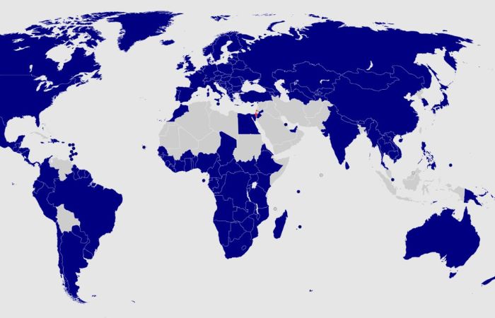 Peta hubungan diplomatik Israel dengan negara-negara dunia / sumber: akun X @Greschinov - Image