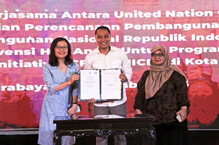 Wali Kota Surabaya Eri Cahyadi jalin MoU dengan Unicef dan Bappenas. - Image