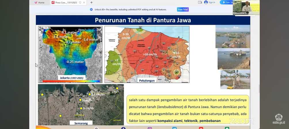 Kondisi penurunan tanah di pantura pulau Jawa. Sumber Foto: Dok. Badan Geologi Kementerian ESDM - Image