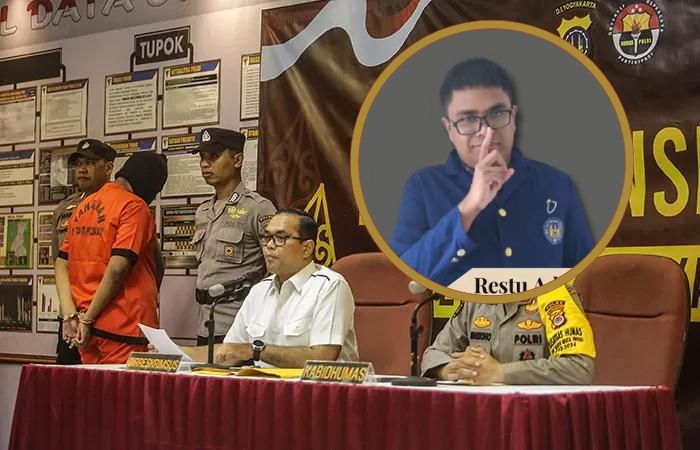 Restu Adam Nuryaman (RAN), pelaku penyebar hoaks tindakan kekerasan seksual anggota BEM FMIPA UNY berhasil ditangkap / sumber: Radar Jogja - Image