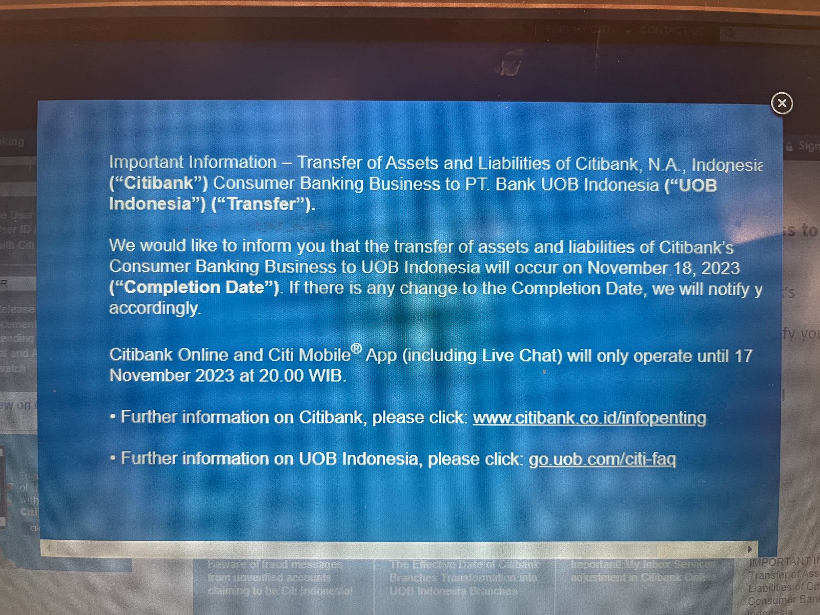 Pengumuman perjanjian pengalihan aset dan lialibilitas bisnis Consumer Banking Citibank kepada UOB Indonesia. (Nurul Fitriana/JawaPos.com) - Image