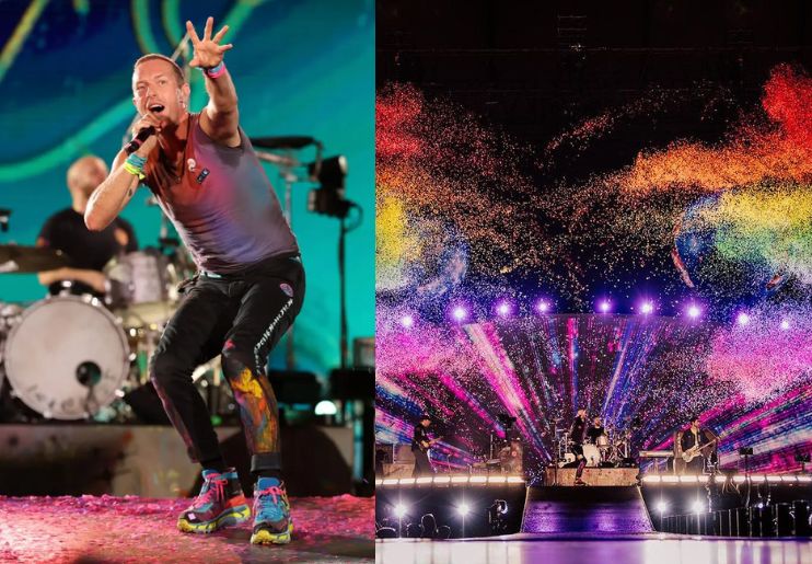 Konser Coldplay yang identik dengan warna pelangi. - Image