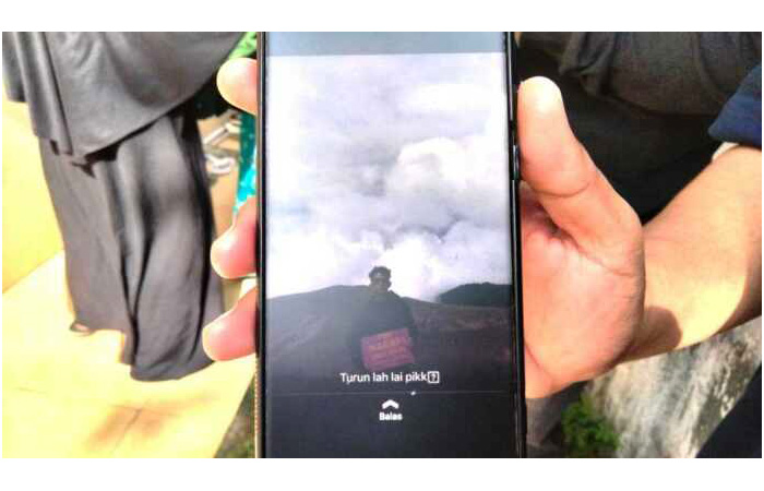Tangkapan layar foto Muhammad Alpikri saat di Gunung Marapi - Image