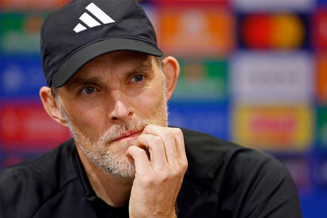 Thomas Tuchel saat konferensi pers jelang laga Liga Champions melawan Manchester United pada Rabu (13/12) dini hari WIB di Old Trafford. (Sumber: REUTERS/Jason Cairnduff) - Image
