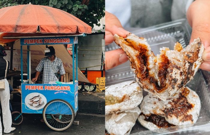 Penjual pempek tunu atau pempek panggang di Yogyakarta / sumber: akun X @tumbarmericaa - Image