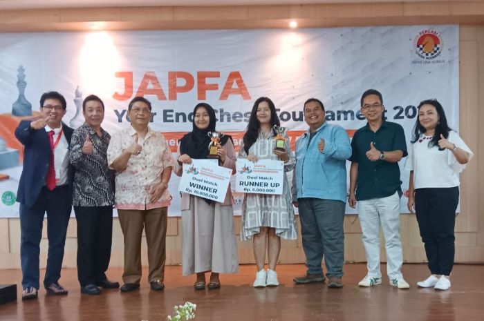 Turnamen Catur JAPFA Year End 2023 diikuti 401 dari 18 provinsi berakhir pada Minggu (17/12) sore, di Wisma Kemenpora, Senayan, Jakarta. - Image